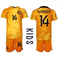 Nederland Davy Klaassen #14 Fotballklær Hjemmedraktsett Barn VM 2022 Kortermet (+ korte bukser)